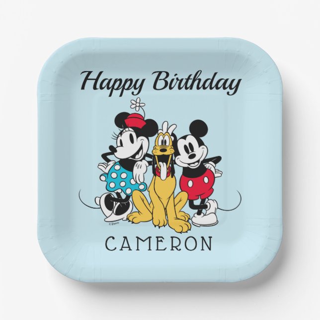 Sensational 6 | Trio of Friends - Happy Birthday Paper Plate (Front)
