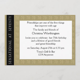 Sensational At 70 Party Invitation