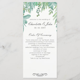 Sensational Succulents Wedding Programs