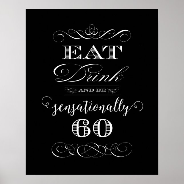 Sensationally 60 Birthday Party Gift Poster (Front)