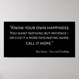 Sense And Sensibility Quote I Poster