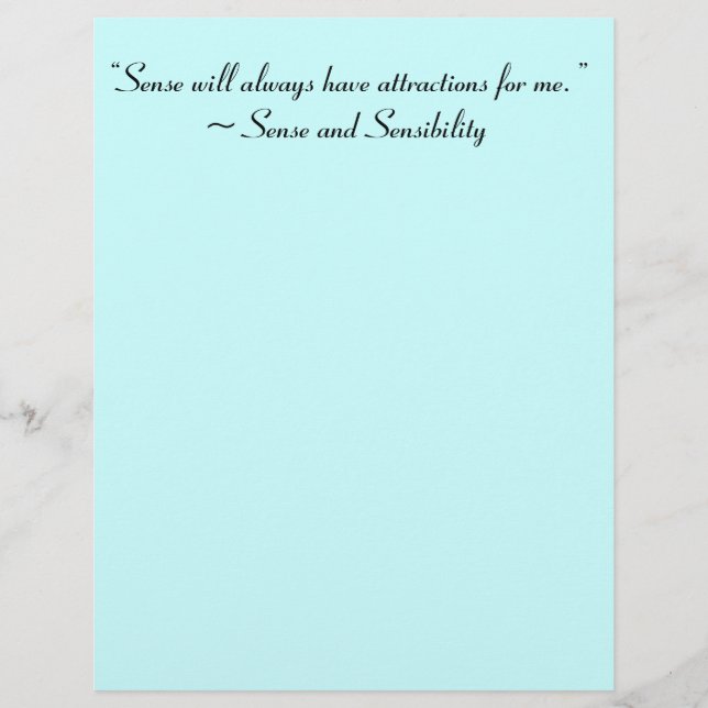 Sense Will Always Attract Me Jane Austen Quote (Front)