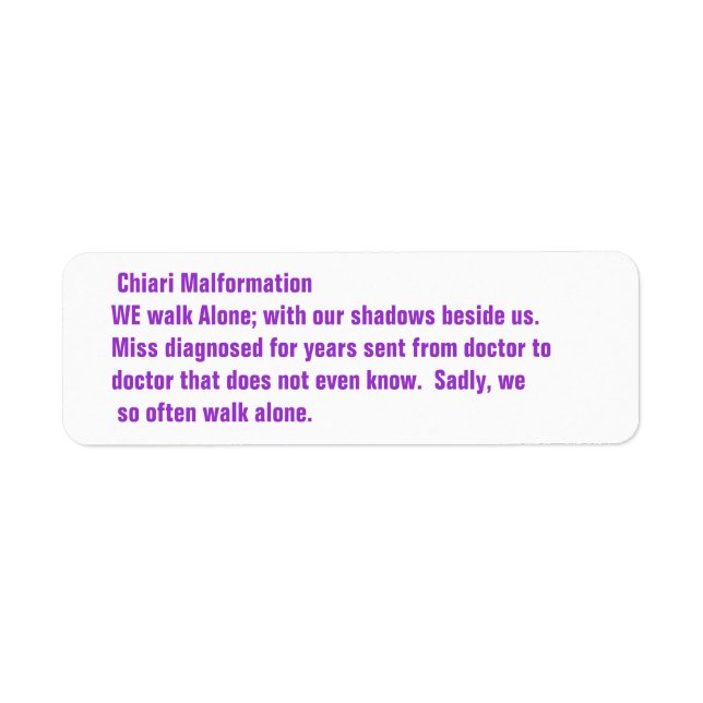 Sensibilisation à la Malformation de Chiari (Devant)