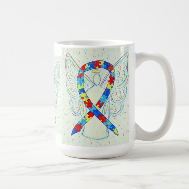 Sensibilisation au casse-tête Ruban Angel Art Mug (Droite)