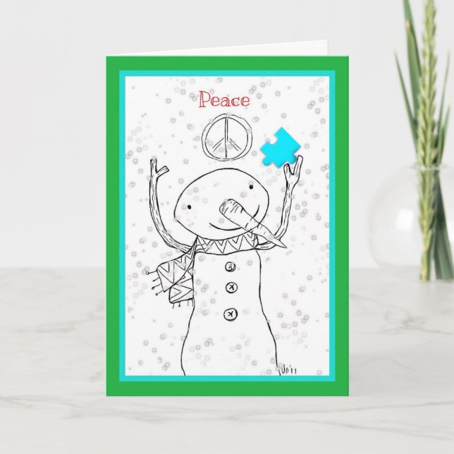 Sensibilisation sur l'autisme carte de Noël (Devant)