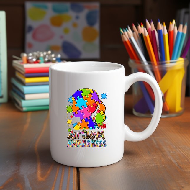 Sensibilisation sur l'autisme fille Puzzle Mug (Créateur téléchargé)