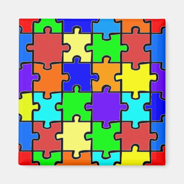 Sensibilisation sur l'autisme Puzzle Pièces Magnet (Devant)
