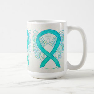 Sensibilisation turquoise Ruban Angel Art Mug
