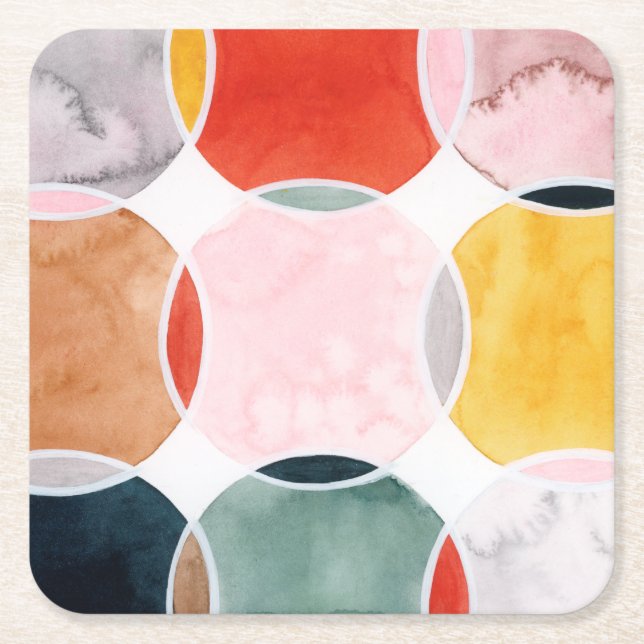 Sensical - Circle Pattern Square Paper Coaster (Front)