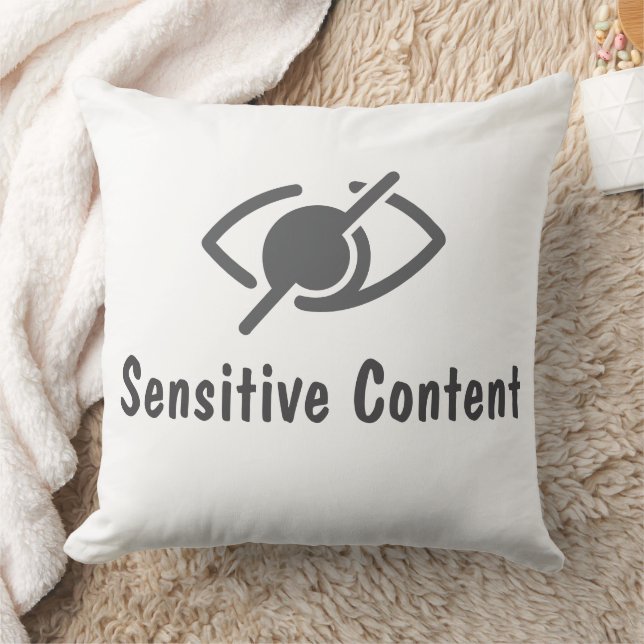 Sensitive Content - Policy Violation Notice Throw Pillow (Blanket)