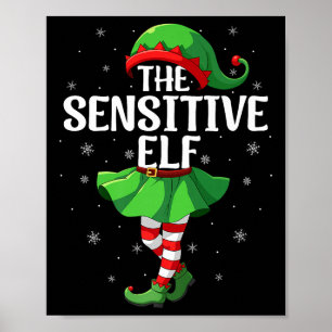 Sensitive Elf Christmas Girls Women Elf Squad Xmas Poster