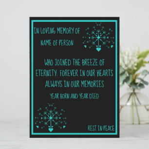 Sensitive In Loving Memory Card