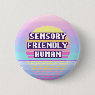 Sensory Friendly Human Neurodivergent Pixel Button