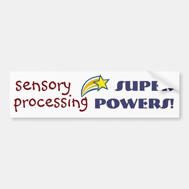 Sensory Power! Yellow Star Bumper Sticker (Front)