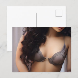 Sensual fashion woman postcard