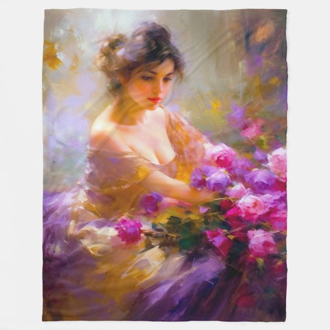 Sensual Portrait Fleece Blanket (Front)