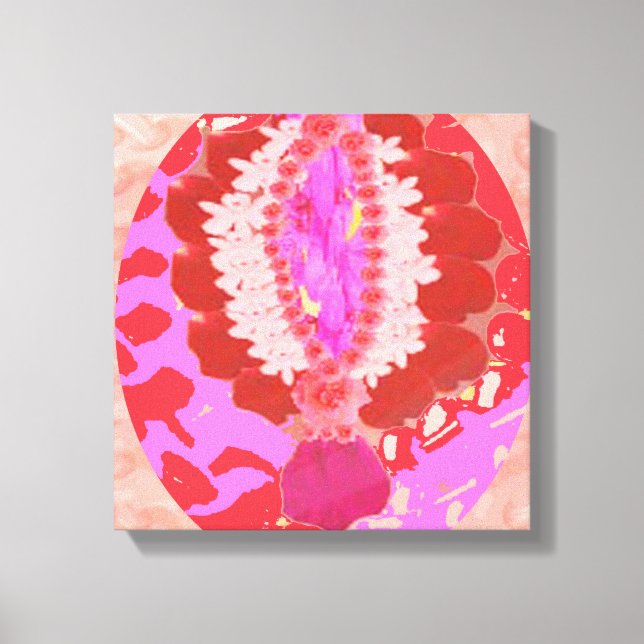 Sensual -  RedRose PinkRose Petal based design Canvas Print (Front)