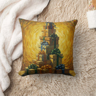 Sensual Van Gogh-esque Christmas line Throw Pillow
