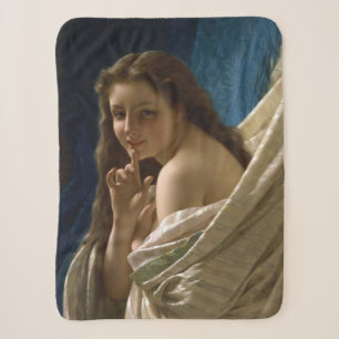 Sensual Young Flirty Woman Sherpa Blanket