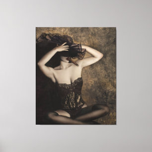 Sensuality in Sepia - Self Portrait Canvas Print