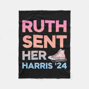 Sent Her Harris 24 Feminist Kamala Woman Presisden Fleece Blanket