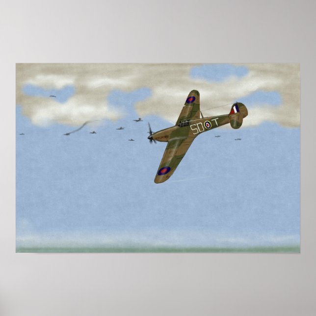 'Sent Packing' Hurricanes of 801 Squadron 1940 Poster (Front)
