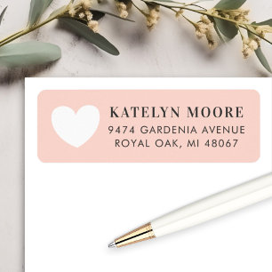 Sent With Love Blush Pink Wedding Return Address