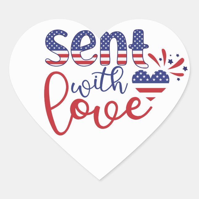 Sent With Love Patriotic Stickers (Front)