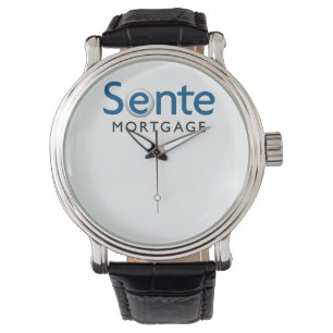 Sente Vintage Black Leather Strap Watch