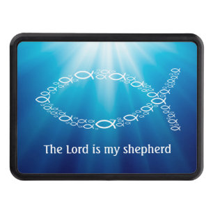 Sentence THE LORD IS MY SHEPHERD   Christian Fish Trailer Hitch Cover