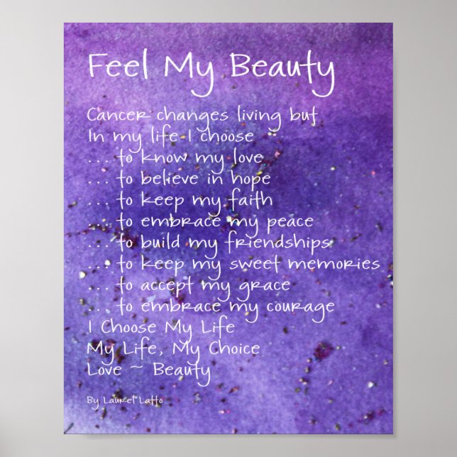 Sentez ma beauté Cancer Poème Poème Texte Poster (Devant)