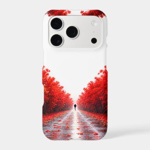 Sentier forestier en forme de cœur rouge – Concept