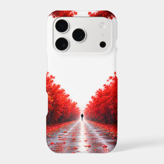Sentier forestier en forme de cœur rouge – Concept