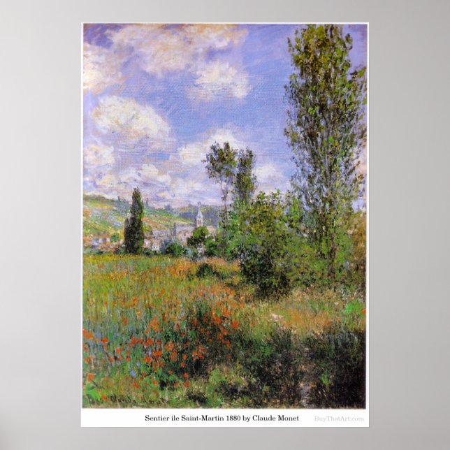 Sentier ile Saint-Martin 1880 by Claude Monet Poster (Front)