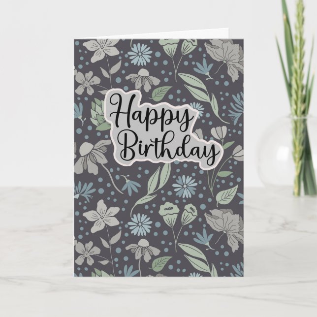Sentimental Birthday on Floral Pattern Background Card (Front)