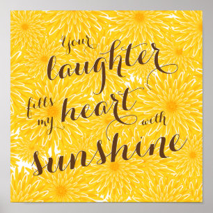 sentimental laughter fills my heart dandelions poster