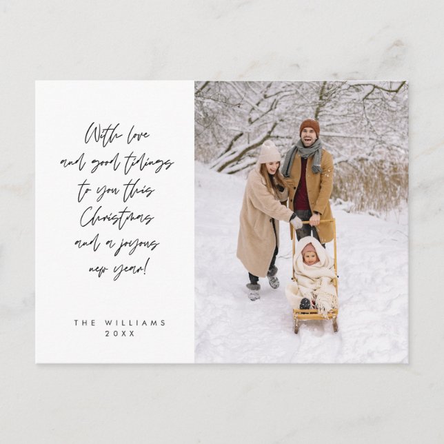 Sentimental, Merry Christmas, Family Photo Postcard (Front)