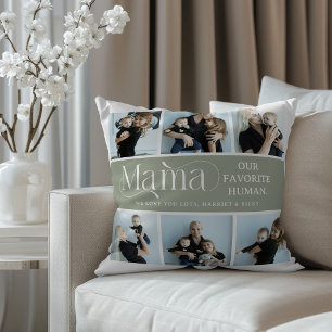Sentimental Photo Collage Mama Keepsake Throw Pillow
