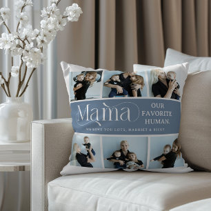 Sentimental Photo Collage Mama Keepsake Throw Pillow