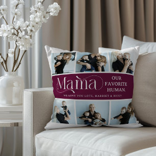 Sentimental Photo Collage Mama Keepsake  Throw Pillow