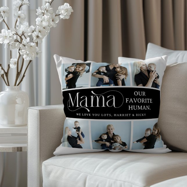 Sentimental Photo Collage Mama Keepsake  Throw Pillow (Creator Uploaded)