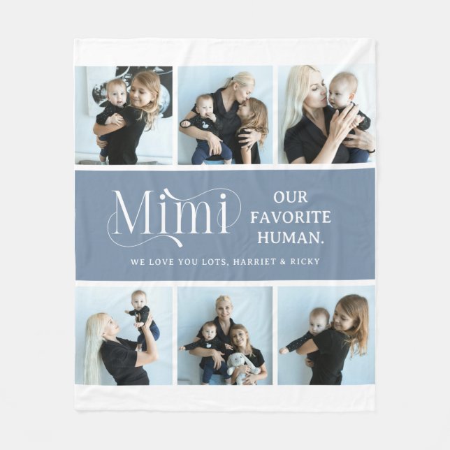 Sentimental Photo Collage Mimi Keepsake  Fleece Blanket (Front)