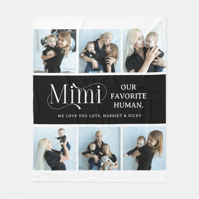Sentimental Photo Collage Mimi Keepsake  Fleece Blanket (Front)