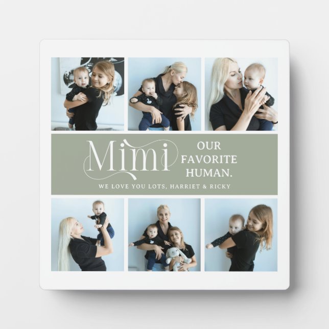 Sentimental Photo Collage Mimi Keepsake  Plaque (Front)