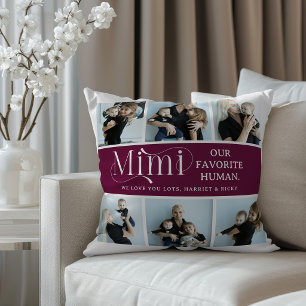 Sentimental Photo Collage Mimi Keepsake  Throw Pillow