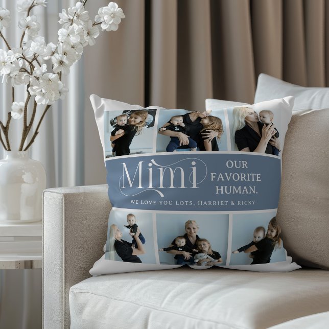 Sentimental Photo Collage Mimi Keepsake  Throw Pillow (Creator Uploaded)