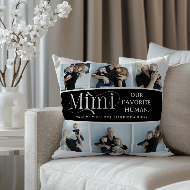 Sentimental Photo Collage Mimi Keepsake  Throw Pillow (Creator Uploaded)