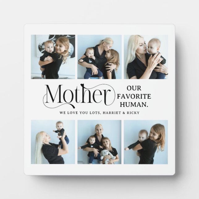 Sentimental Photo Collage Mom Keepsake  Plaque (Front)