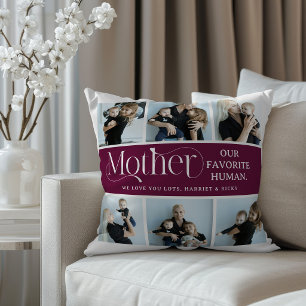 Sentimental Photo Collage Mom Keepsake Throw Pillow