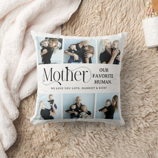 Sentimental Photo Collage Mom Keepsake  Throw Pillow (Blanket)